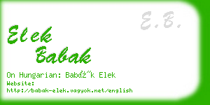 elek babak business card